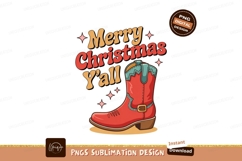 Retro Cowboy Boot Christmas Greeting western Product Image 1