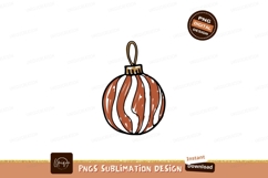 Orange striped Christmas ornament gold Product Image 1