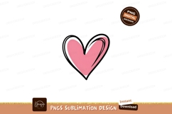 Pink heart sketch with black outline love Product Image 1