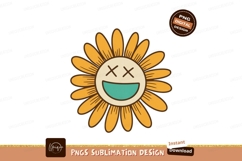 Smiling flower with crossed eyes yellow orange Product Image 1