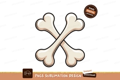 Crossed bones illustration white beige Product Image 1
