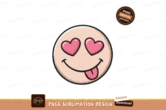 Smiley face with pink hearts for eyes and tongue sticking ou Product Image 1