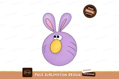 Round purple bunny with yellow nose rabbit cartoon Product Image 1