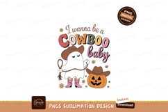 Ghost cowboy pumpkin western Halloween image Product Image 1