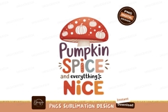 Autumn mushroom text art fall pumpkin Product Image 1