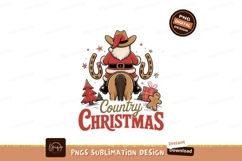 Cowboy Santa Riding Horse Festive Christmas country Product Image 1