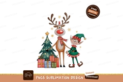 Reindeer Elf Christmas Tree Gifts Stars image Product Image 1