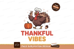 Cheerful turkey chef with pumpkin and acorn thanksgiving Product Image 1