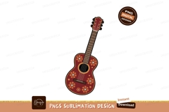 Floral acoustic guitar music instrument Product Image 1