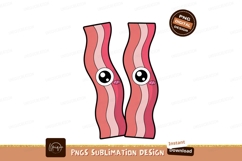 Kawaii bacon strips with big eyes food breakfast Product Image 1