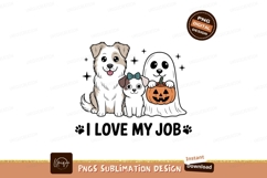 Dogs with pumpkin and bow halloween cute Product Image 1