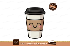 Cute happy coffee cup with blush drink beverage Product Image 1