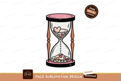 Pink hourglass with falling hearts time orange Product Image 1