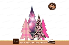 Pink patterned trees galaxy leopard plaid image Product Image 1