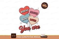 Heart balloons with positive affirmations hearts pink Product Image 1