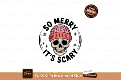 Skull wearing pink beanie with stars black Product Image 1