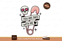 Skull safety pin heart message image Product Image 1