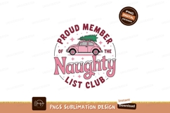 Pink car with Christmas tree on roof image Product Image 1