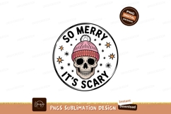 Skull wearing pink beanie with stars scary Product Image 1