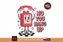 Cartoon telephone character with text retro pink Product Image 1