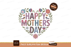 Happy Mothers Day Floral Heart Design image Product Image 1