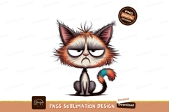 Grumpy Feline With Colorful Tail cartoon illustration Product Image 1