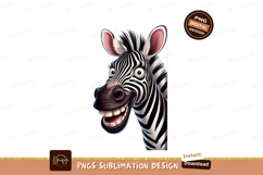 Crazy zebra face peeking cartoon funny Product Image 1
