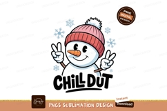 Cheerful snowman peace sign winter snowflakes Product Image 1