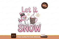 Snowman hot chocolate leopard print image Product Image 1