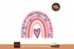 Pink rainbow with hearts and smiley faces image Product Image 1
