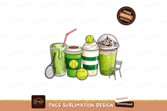 Green drinks tennis balls racket chair image Product Image 1