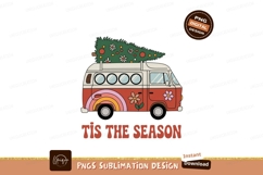 Retro van with christmas tree and flowers image Product Image 1