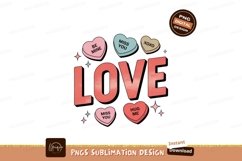 Heart shaped candy conversation hearts with love text Product Image 1