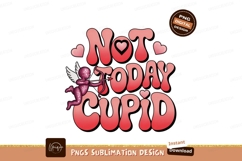 Not Today Cupid Pink Glittery Angel arrow hearts Product Image 1