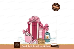 Festive Gifts Cozy Drink Lantern Pastry pink bows Product Image 1