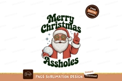 Hippie Santa Peace Gesture Festive Greeting Claus Christmas Product Image 1