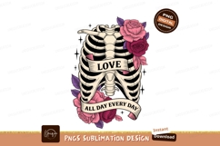 Ribcage roses love banner pink burgundy Product Image 1
