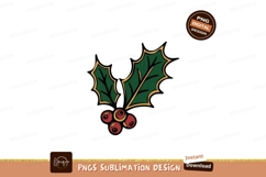 Green Holly Leaves Red Berries image Product Image 1