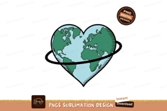 Heart shaped planet earth with orbit love globe Product Image 1