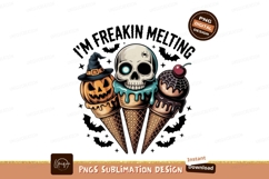 Halloween ice cream cones skull pumpkin cherry image Product Image 1