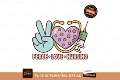 Peace Love Nursing Heart Stethoscope Syringe image Product Image 1