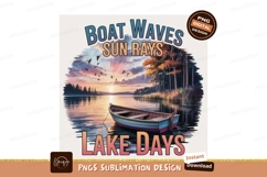 Sailboat Ocean Sunset water waves Product Image 1