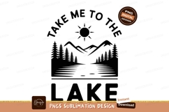 Mountain lake sunset silhouette nature Product Image 1