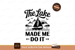 Sailboat mountains ocean waves text image Product Image 1