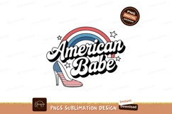 Patriotic high heel with rainbow and clouds image Product Image 1