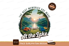 Lakeside camping adventure with mountain sunset mountains Product Image 1