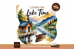 Lakeside cabin boat dock water image Product Image 1