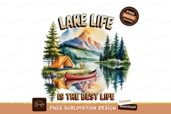 Lakeside camping canoe adventure life mountains Product Image 1
