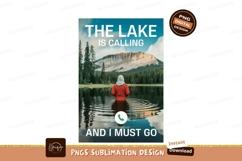 Person standing in lake with mountain backdrop trees Product Image 1