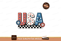Retro U S A stars and flowers patriotic Product Image 1